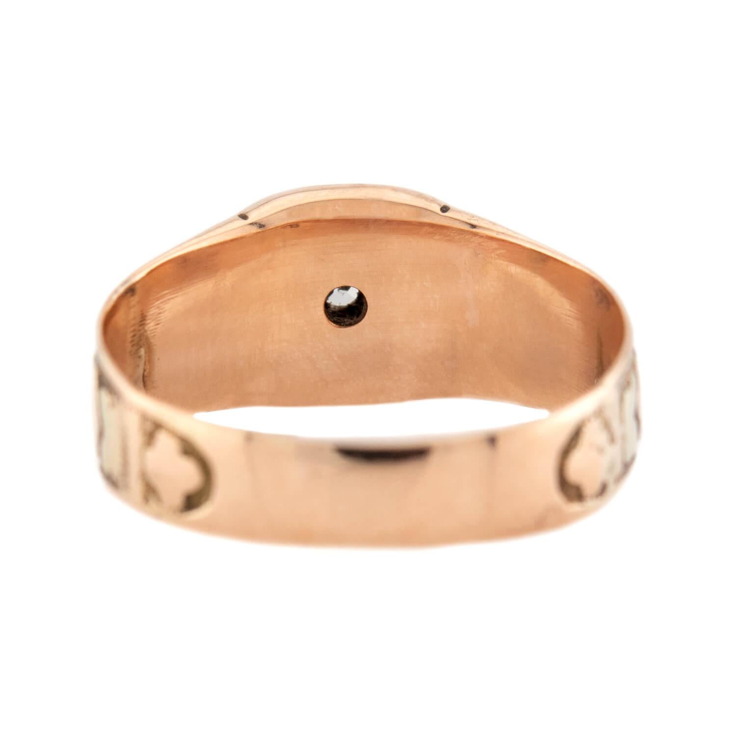 Victorian 14k Diamond Floral-Motif Ring