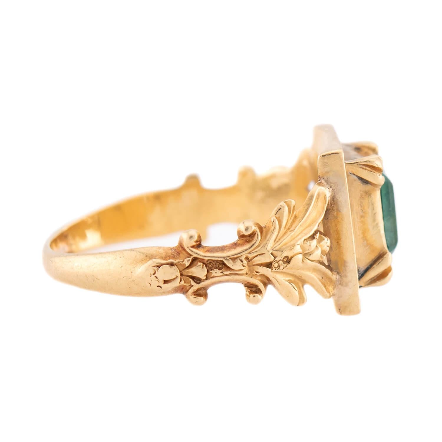 Georgian 18k Emerald Ring