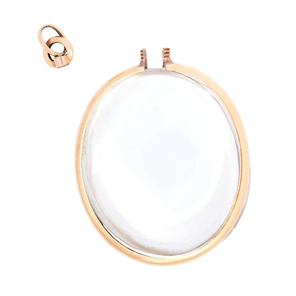 Victorian French 18k Double Sided Oval Glass Locket