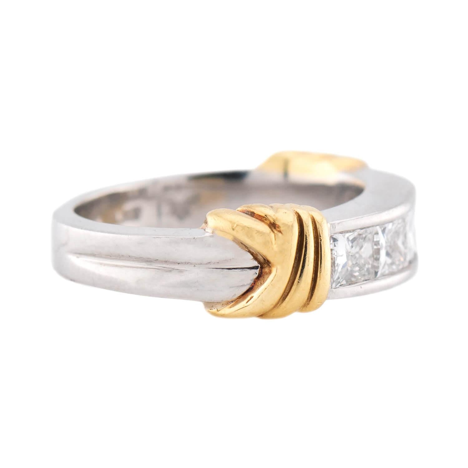 Estate 18k & Platinum Diamond Half Band