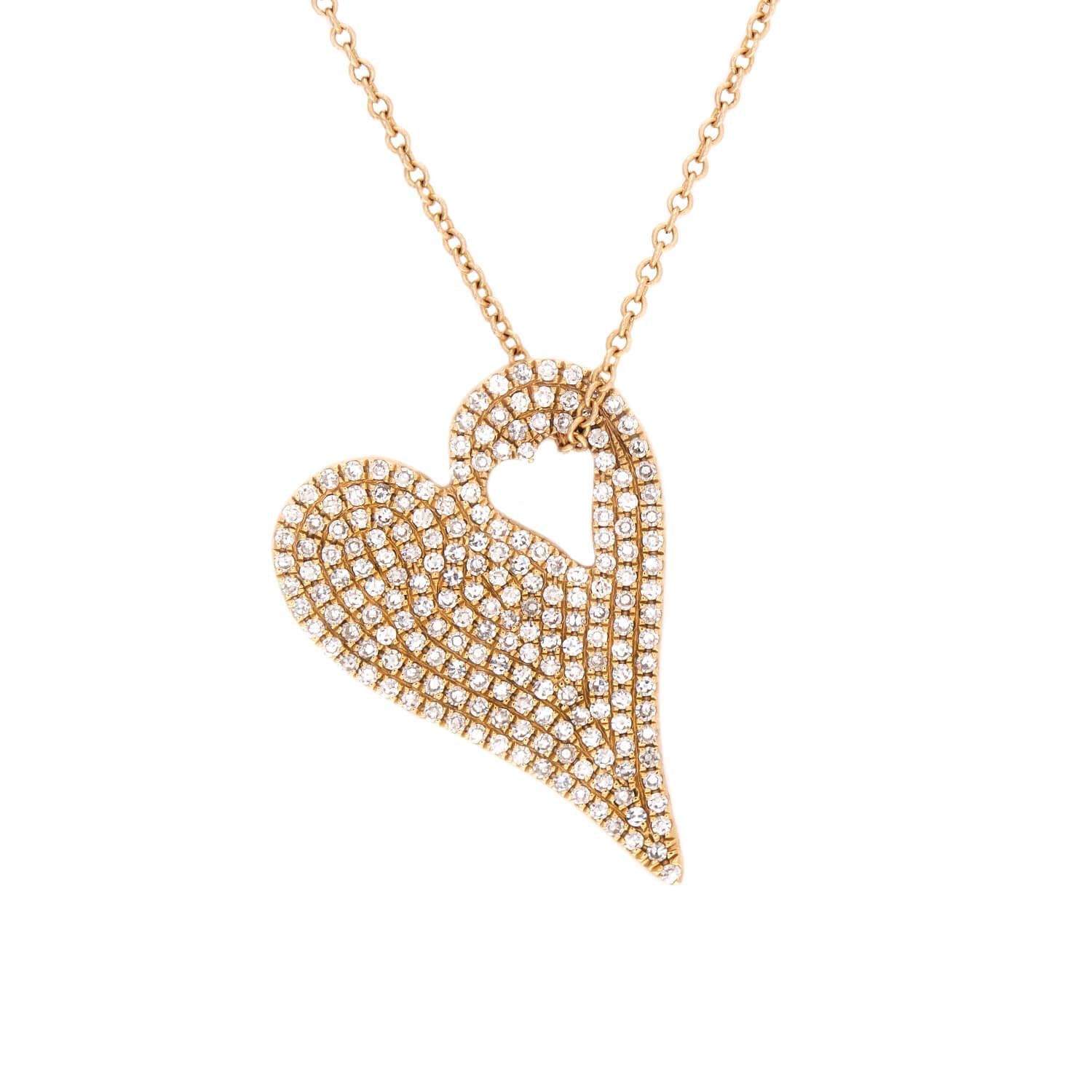 SHYNE JEWELERS Estate 14k Diamond Heart Pendant Necklace