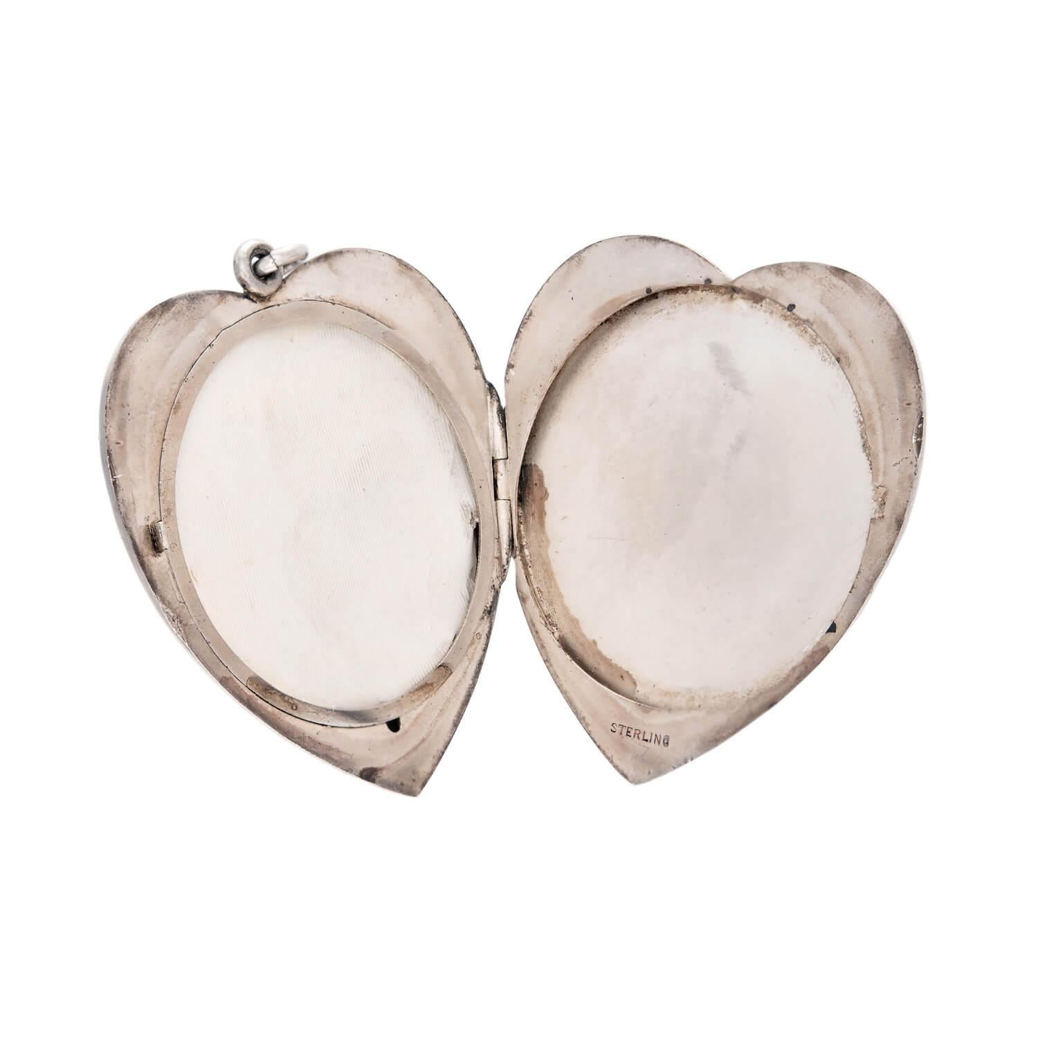 Victorian Sterling Silver Heart-Motif Locket
