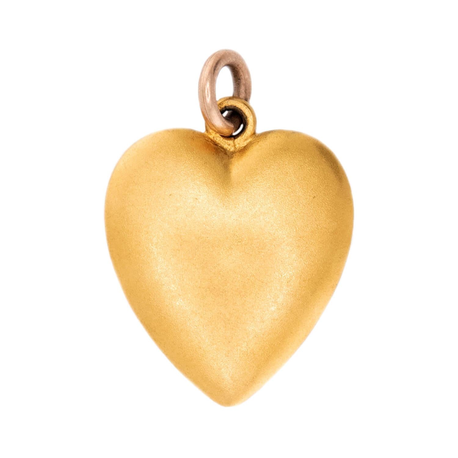 Victorian 14k Diamond Heart Pendant/Charm