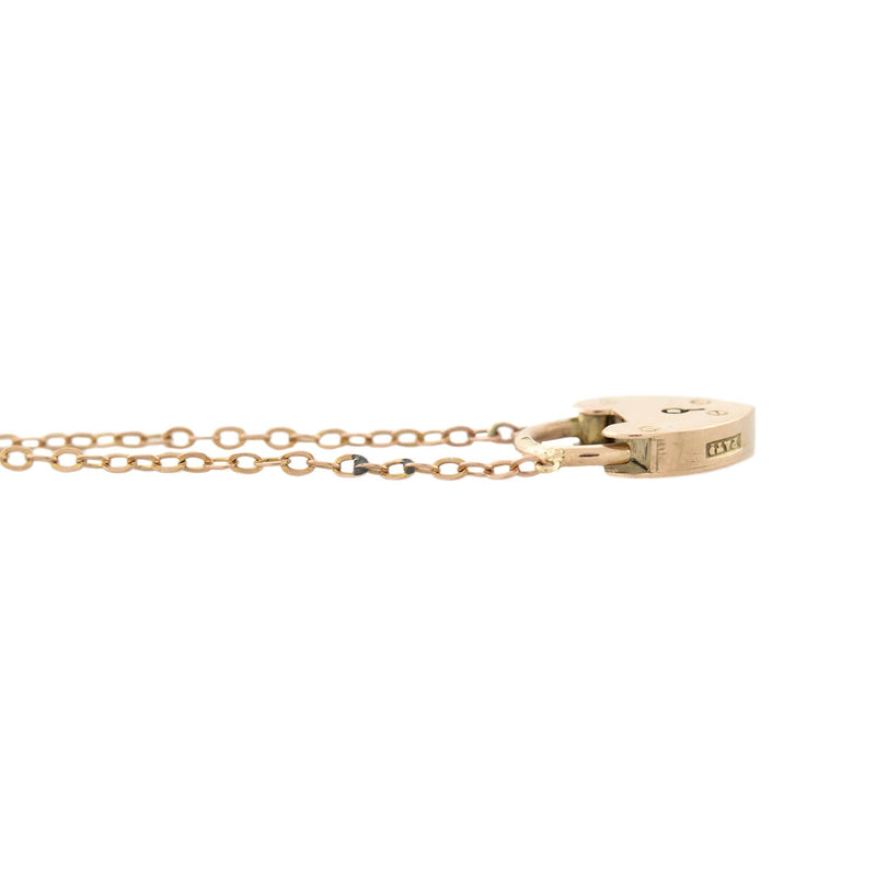 Victorian 9k Heart Lock Conversion Necklace