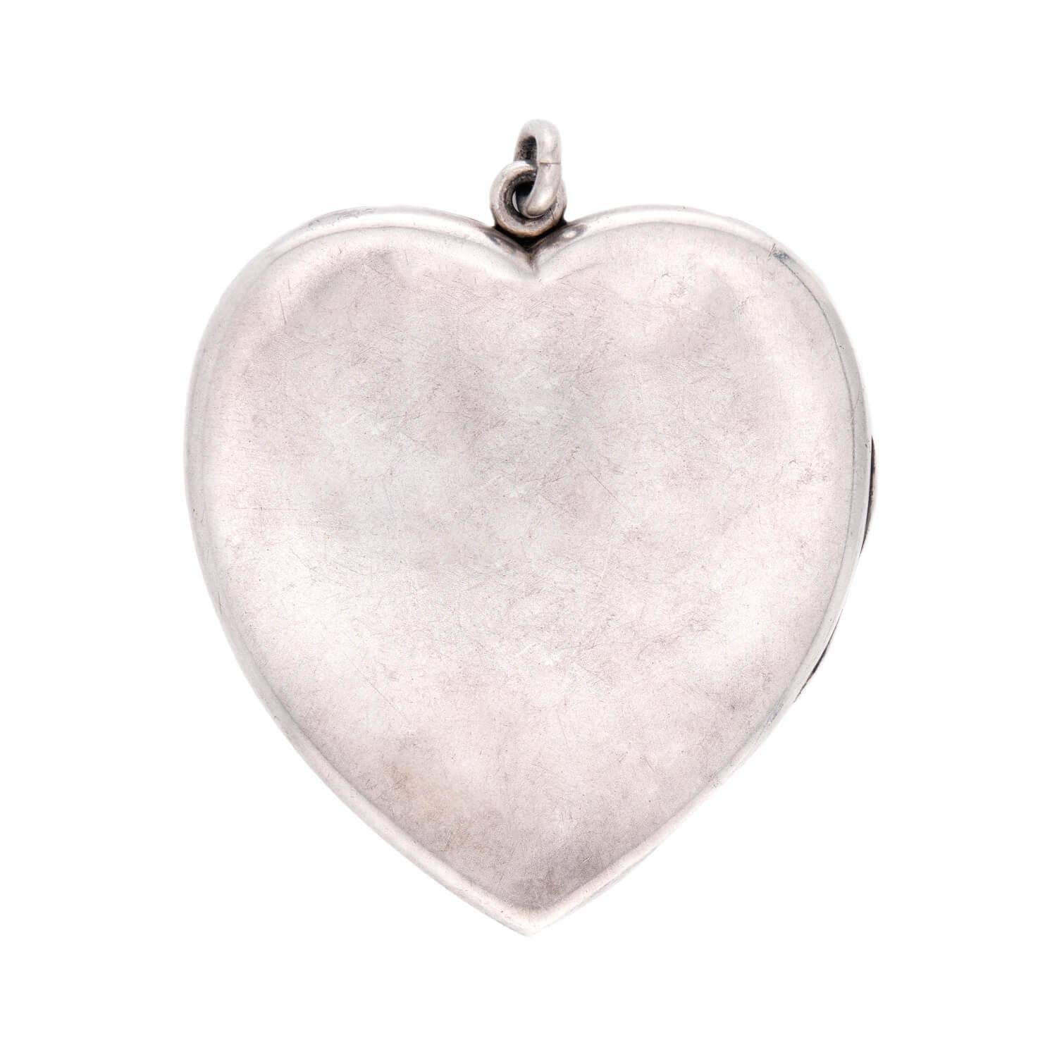 Victorian Sterling Silver Heart-Motif Locket