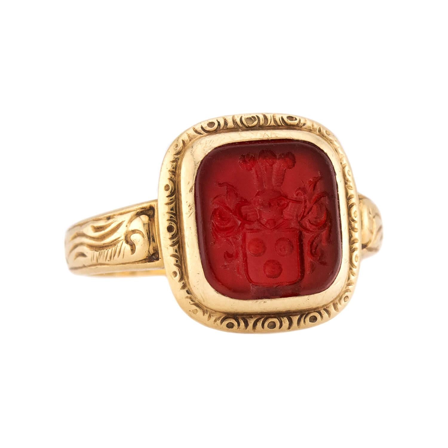Victorian 18k Carnelian Intaglio Ring
