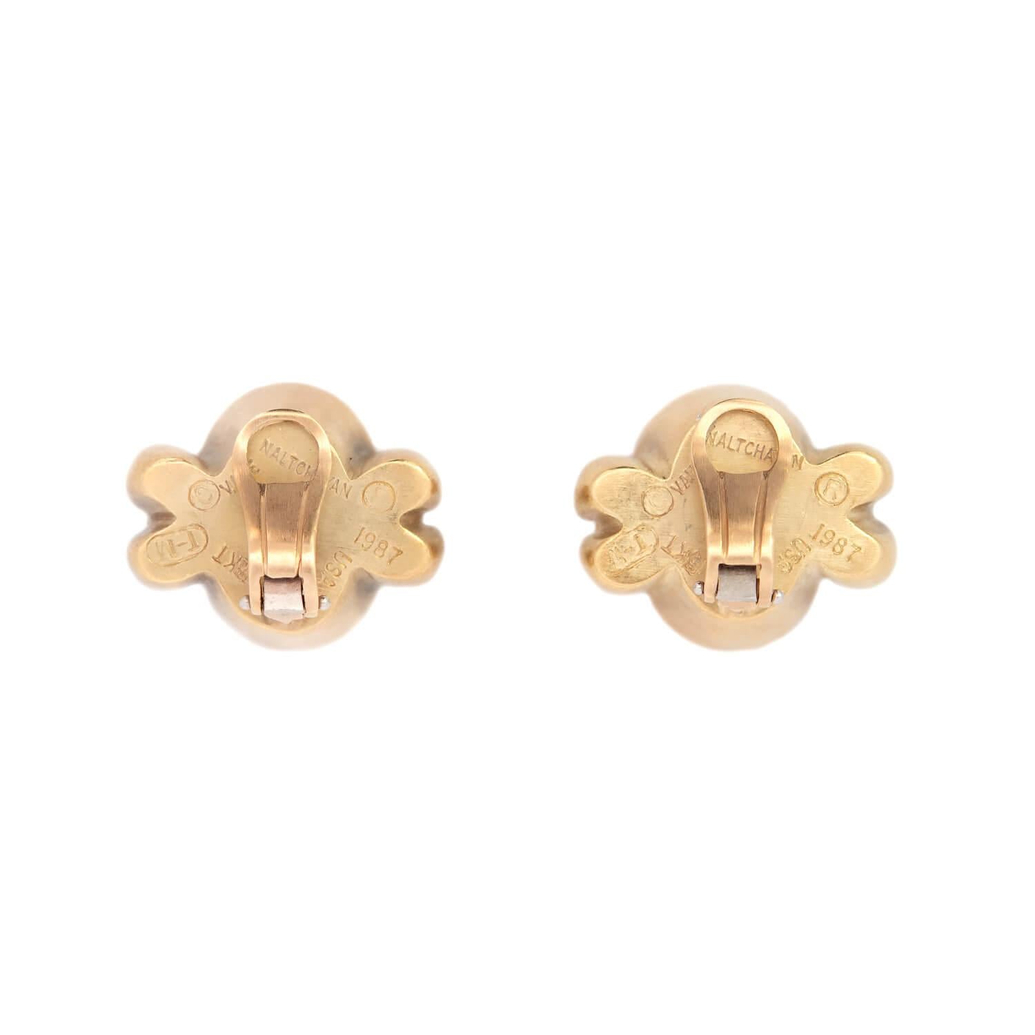 VAHE NALTCHAYAN Estate 18k Carnelian Intaglio Earrings