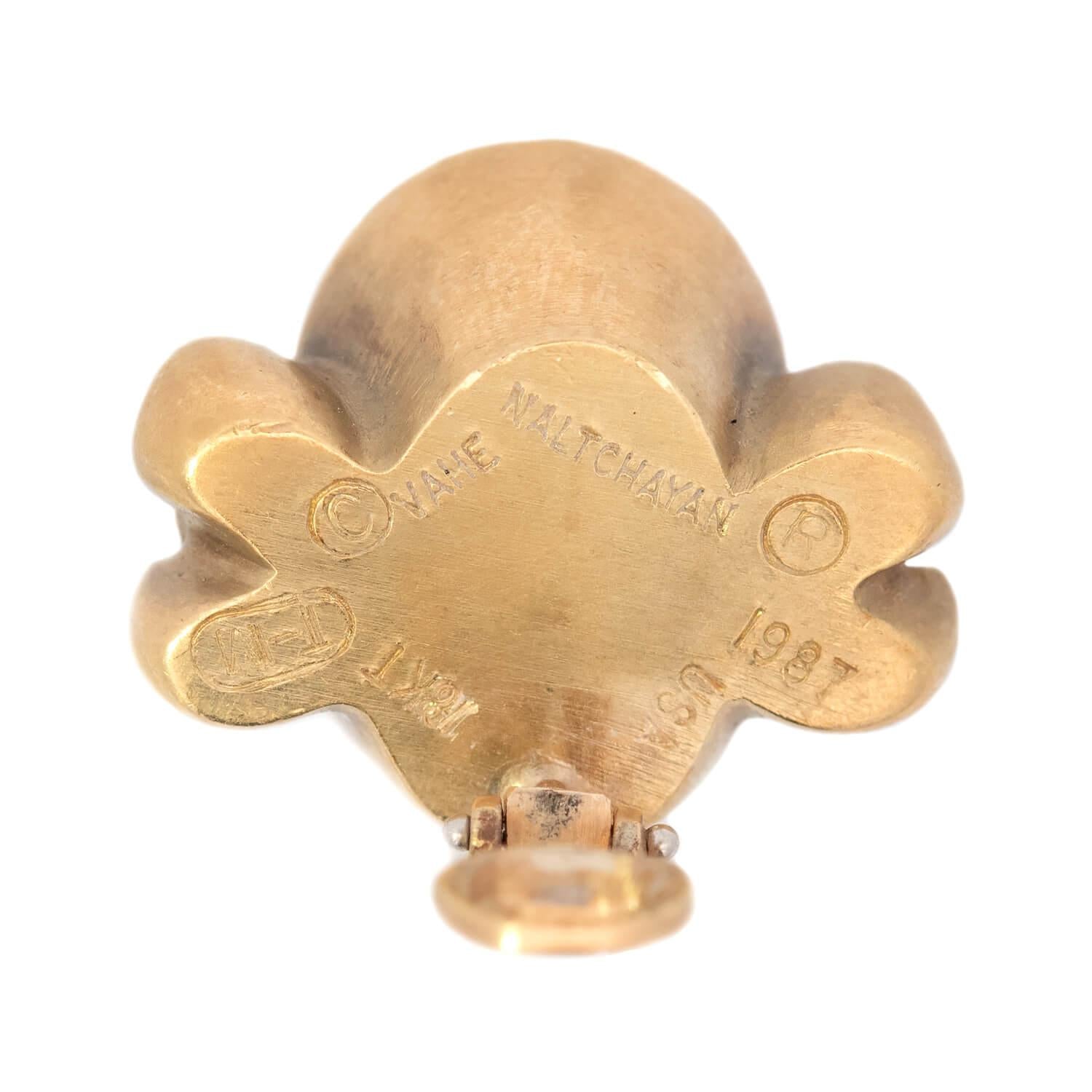 VAHE NALTCHAYAN Estate 18k Carnelian Intaglio Earrings