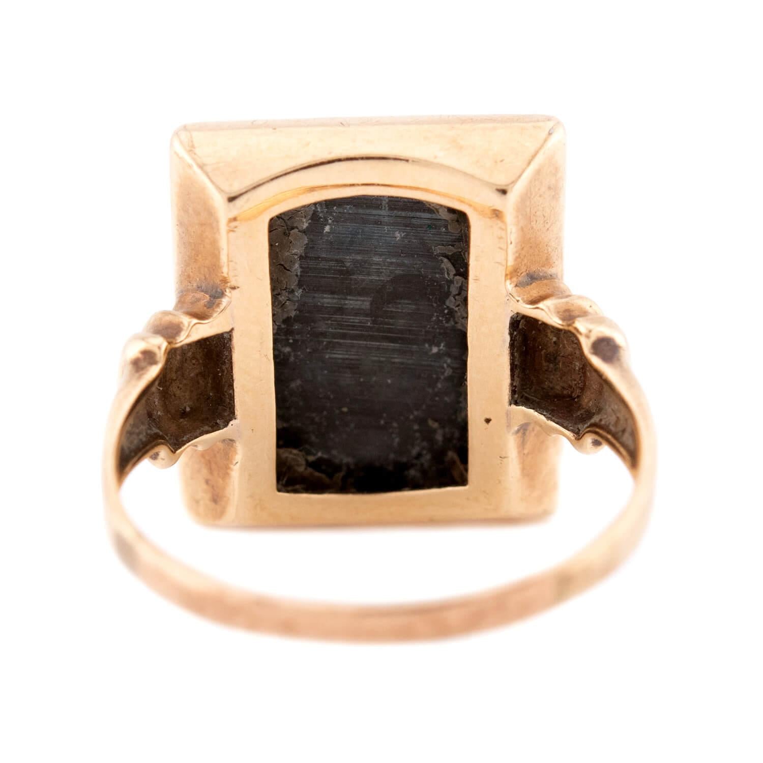 Victorian 14k Hematite Intaglio Ring