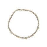 Art Deco 14k White gold Diamond & Sapphire Line Bracelet