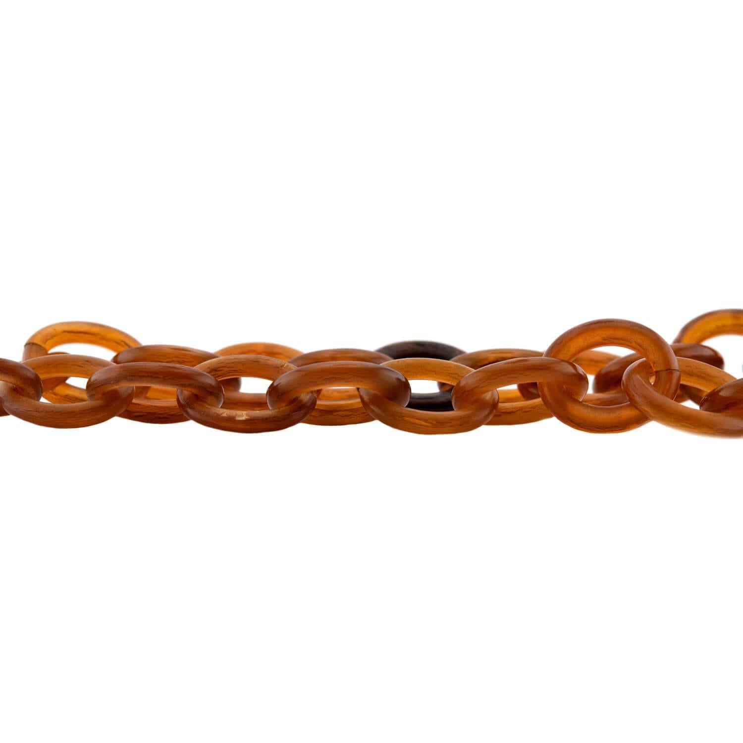 Victorian Gold-Filled Carved Horn Link Necklace