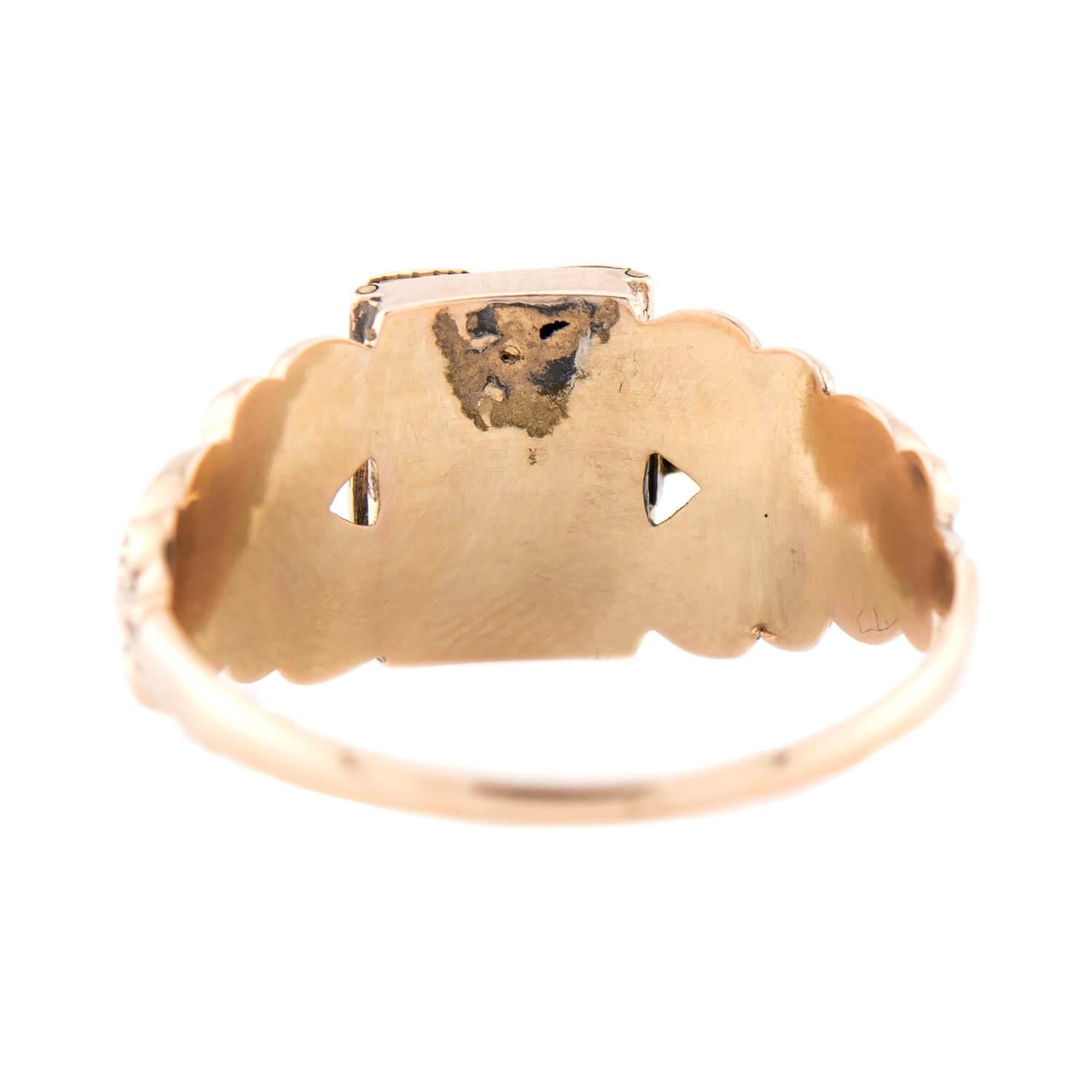 Georgian 18k Enamel Locket Ring