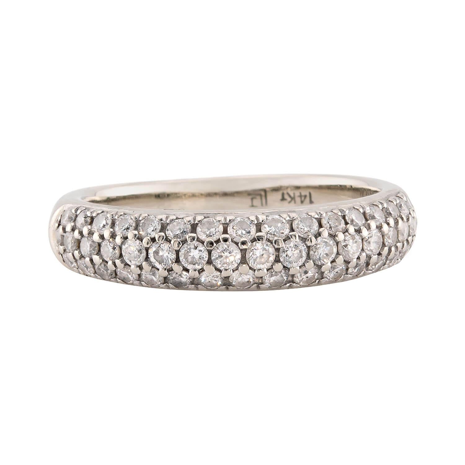 Estate 14k Pavé Diamond Half Band