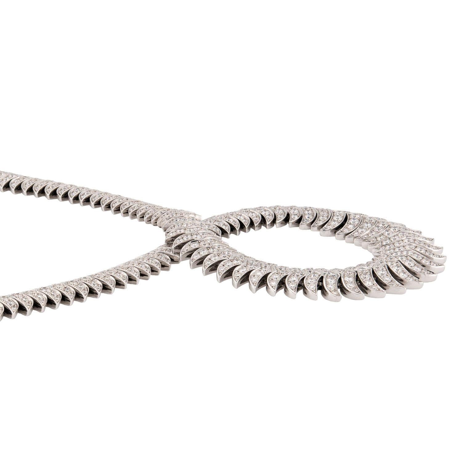 Estate 18k Diamond Twist Necklace