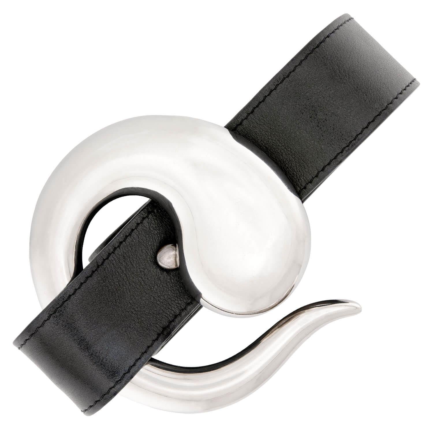 ELSA PERETTI FOR TIFFANY & CO. Vintage Italian Sterling Silver & Leather Belt