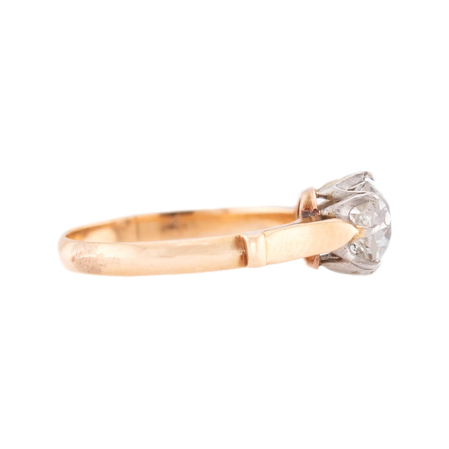 Edwardian 18k/Platinum Diamond Engagement Ring 1ct