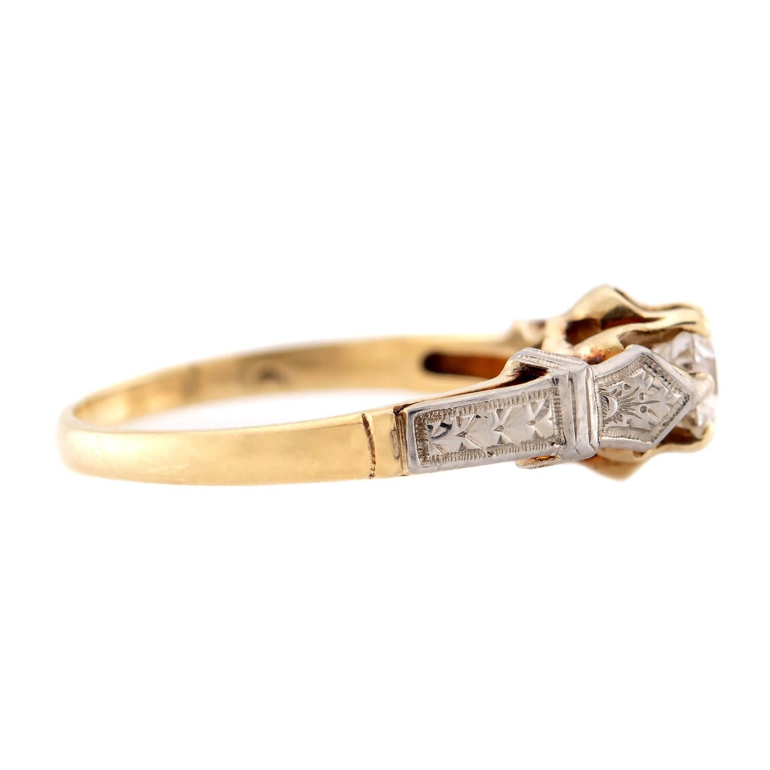 Edwardian 14k/Platinum Diamond Engagement Ring .35ct