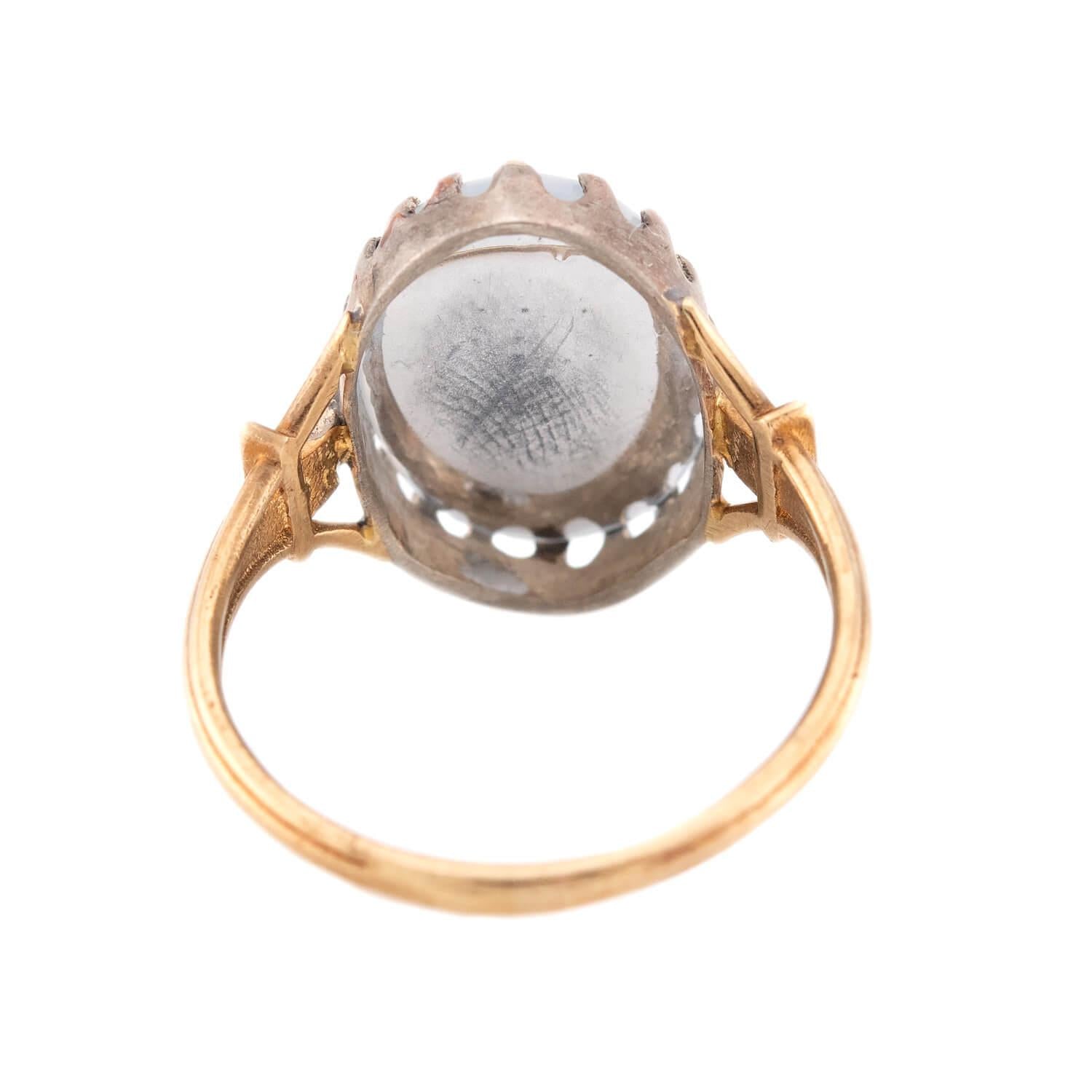 Victorian 14k/Sterling Silver Moonstone Ring