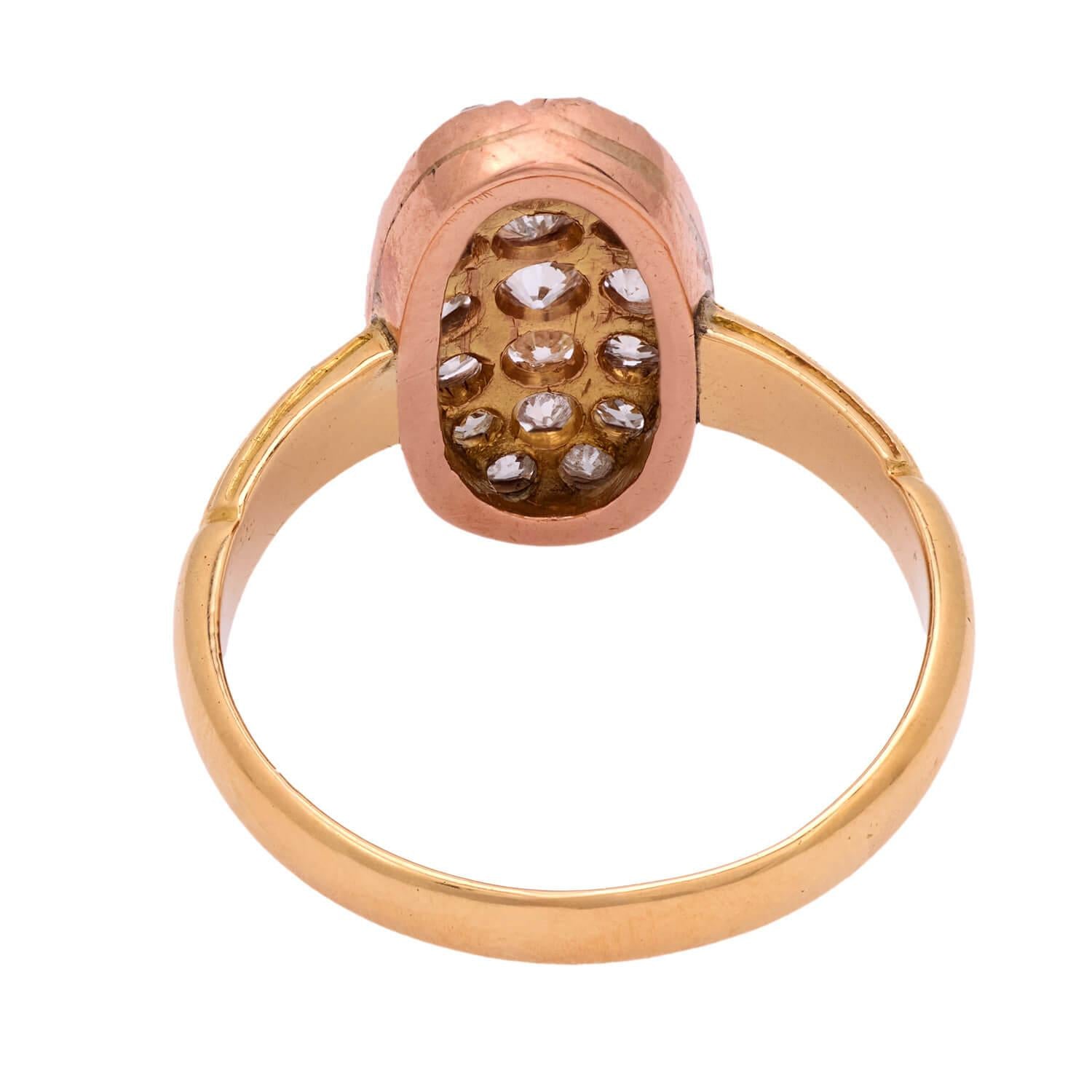 Victorian 18k Diamond Navette Ring