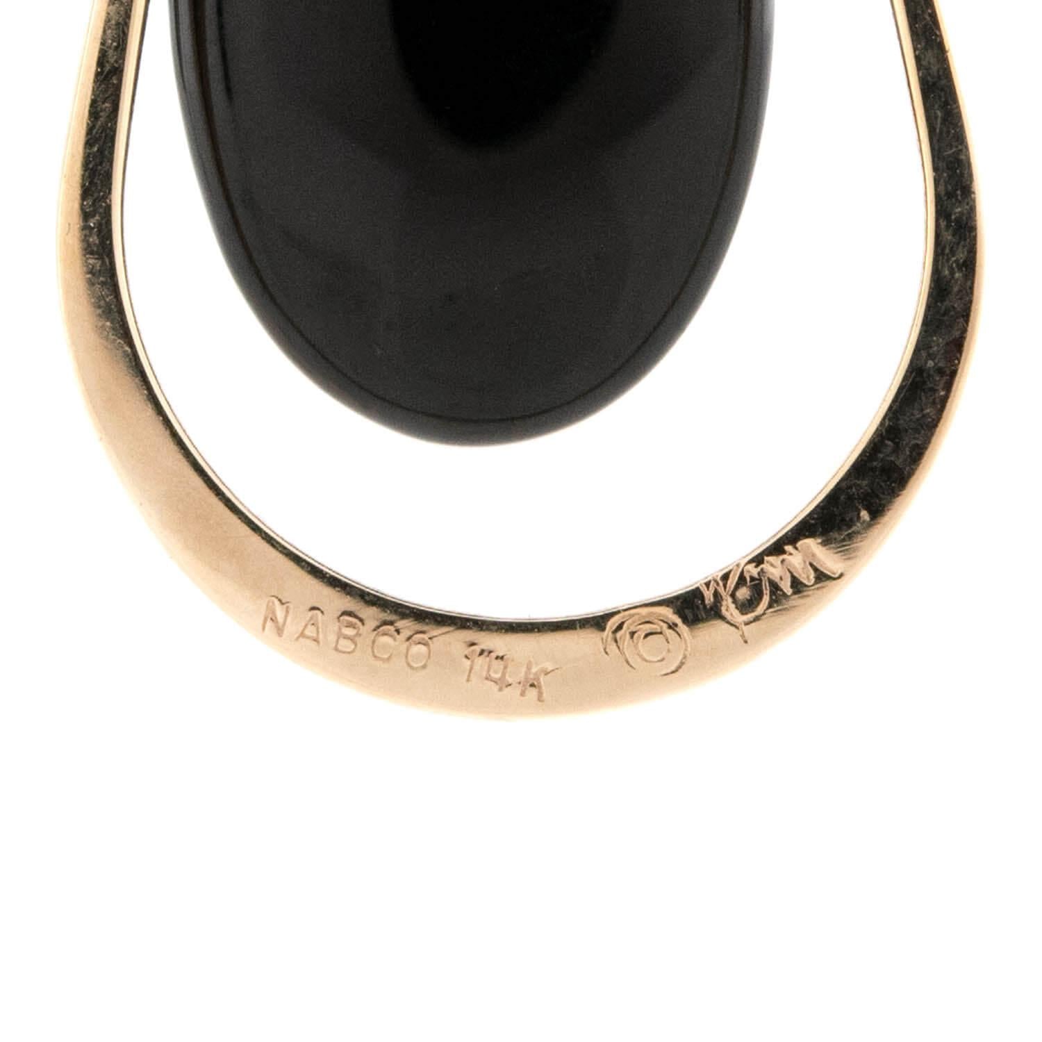 NABCO Estate 14k Onyx Teardrop Earrings