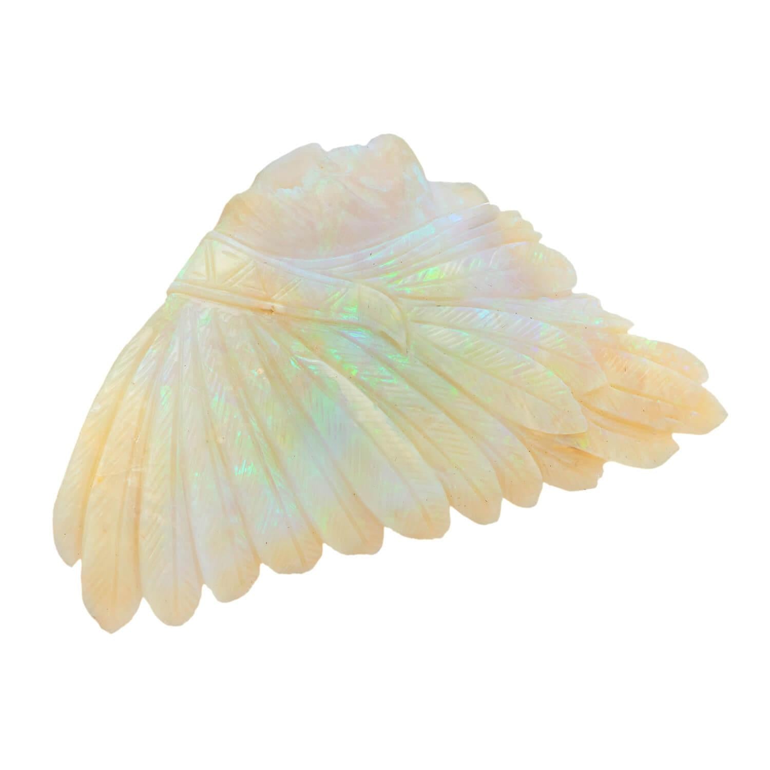 Estate Carved Opal Native American Plaque