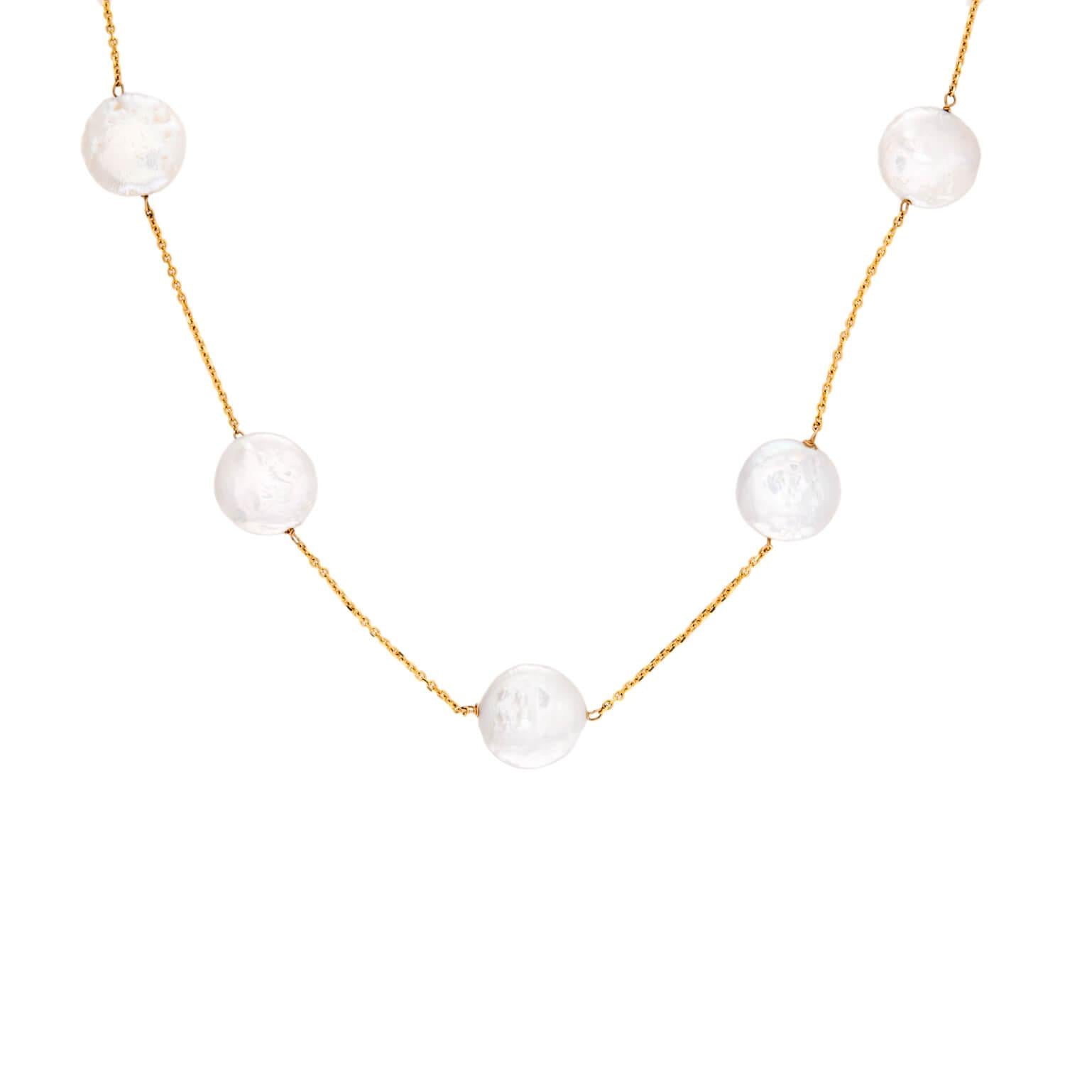 Estate 14k Pearl Chain Necklace