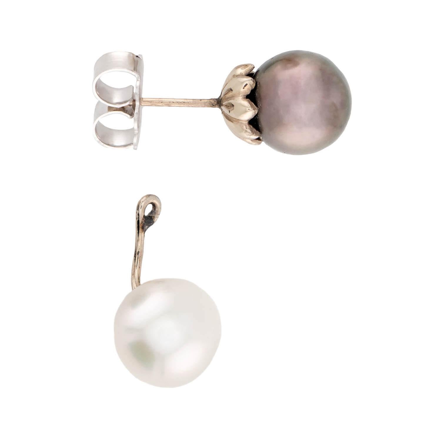Estate 14k Pearl Convertible Earrings