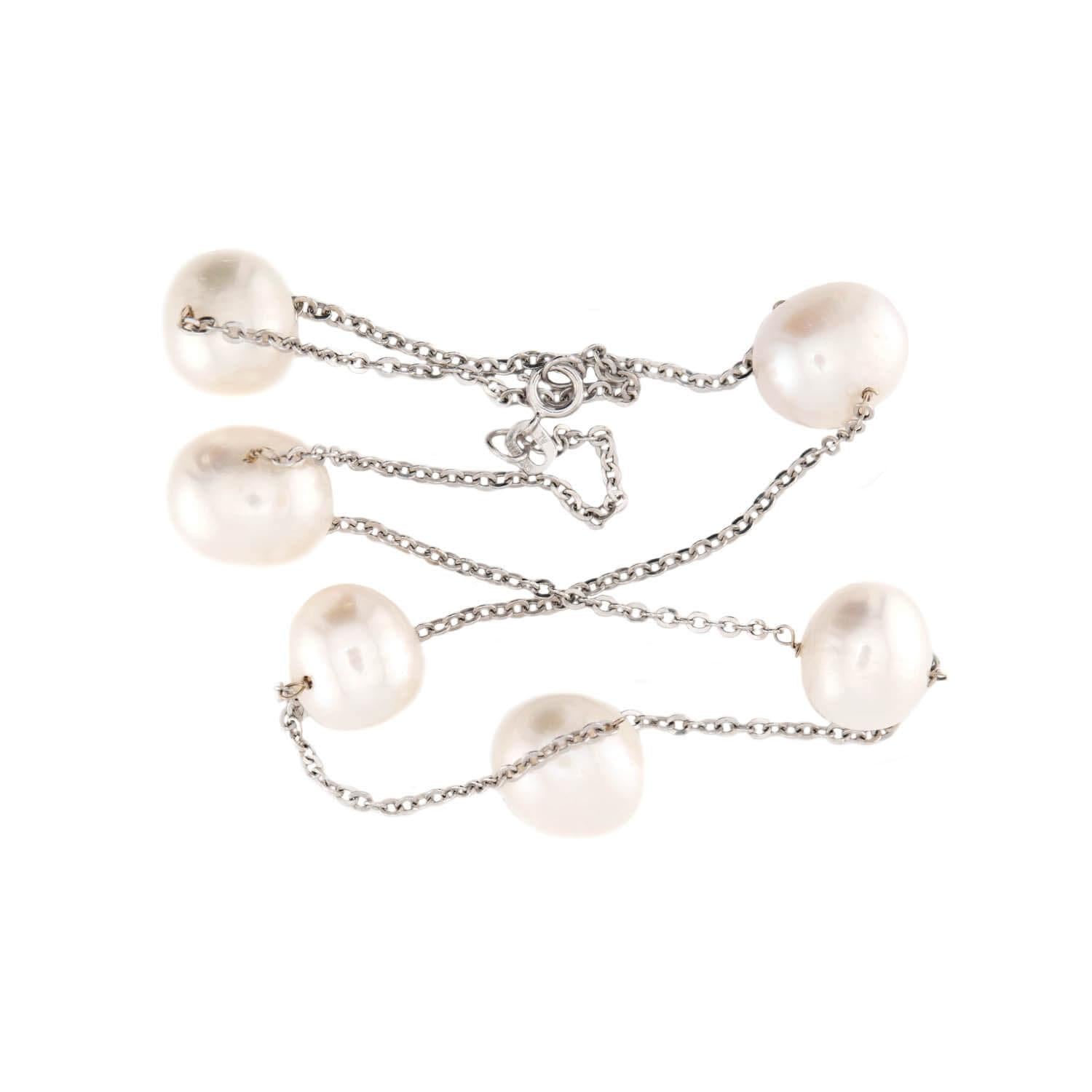 Estate 14k Pearl Chain Necklace