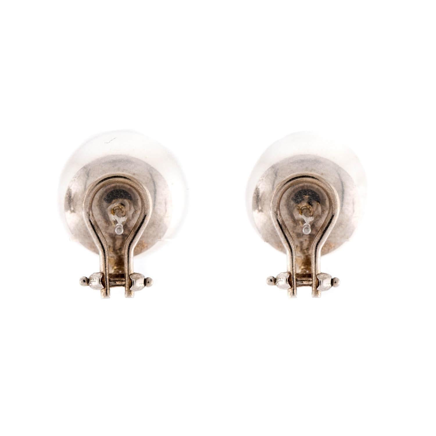 Estate 18k Pearl Earrings 13mm