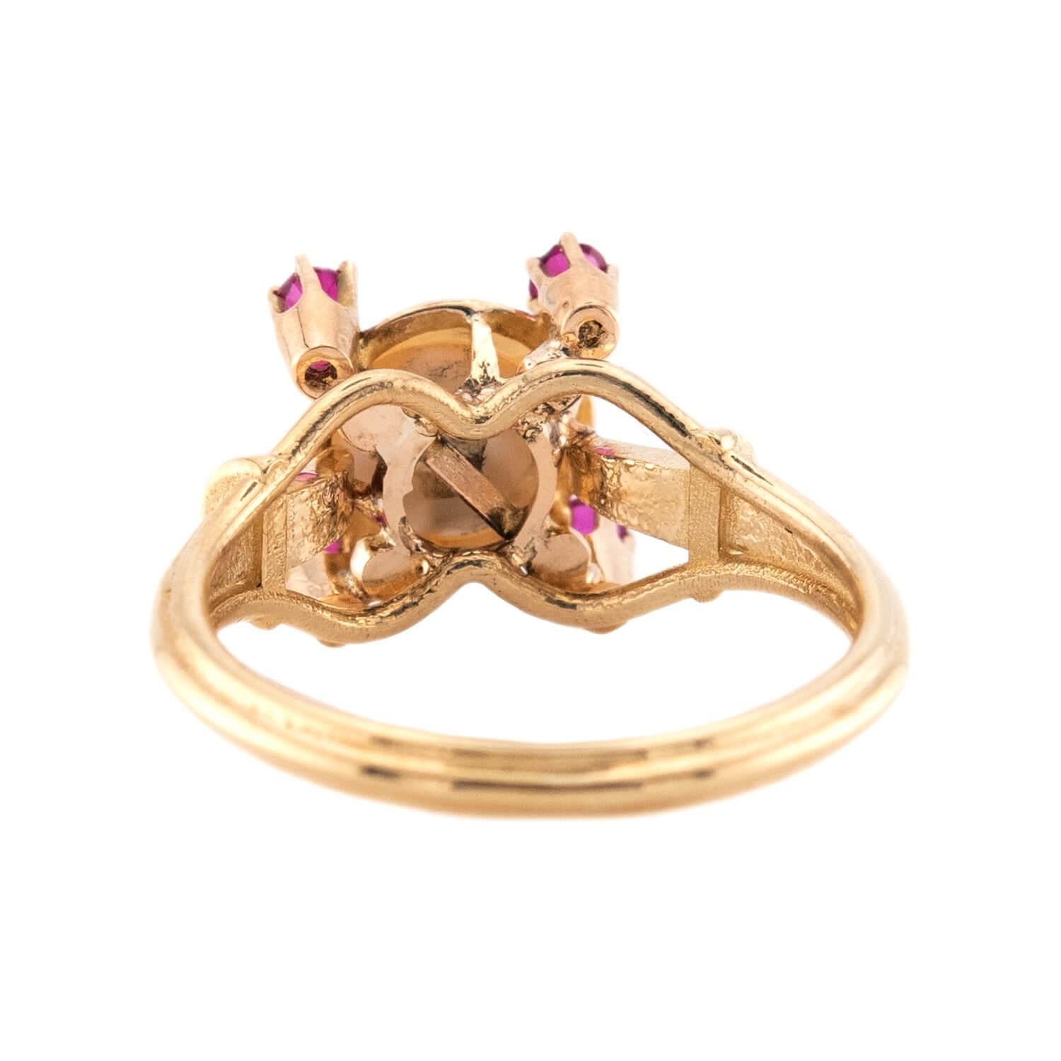 Victorian 14k Pearl and Ruby Ring