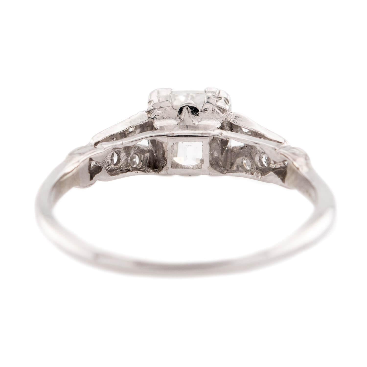 Art Deco Platinum GIA Diamond Engagement Ring 1.03ct