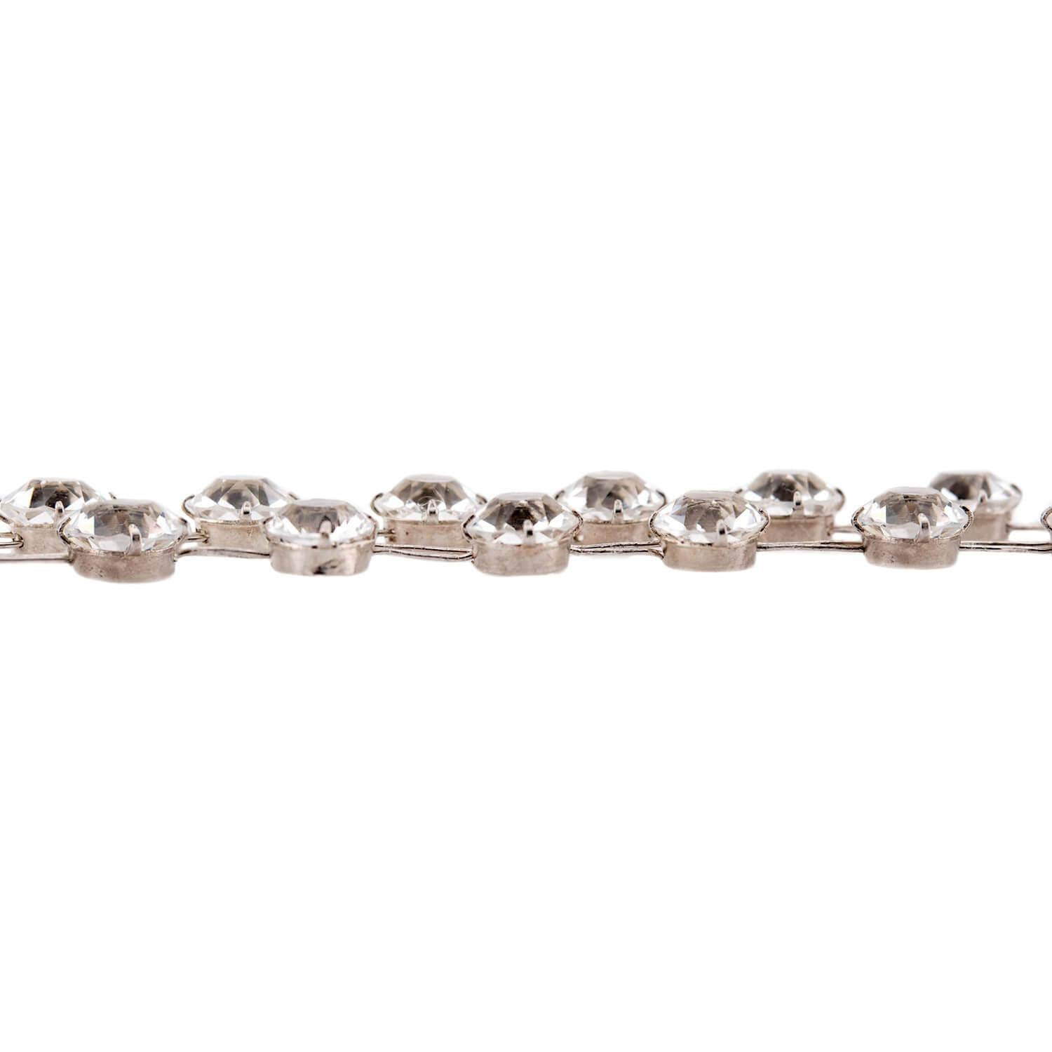 Art Deco Sterling Silver Rock Quartz Crystal Necklace