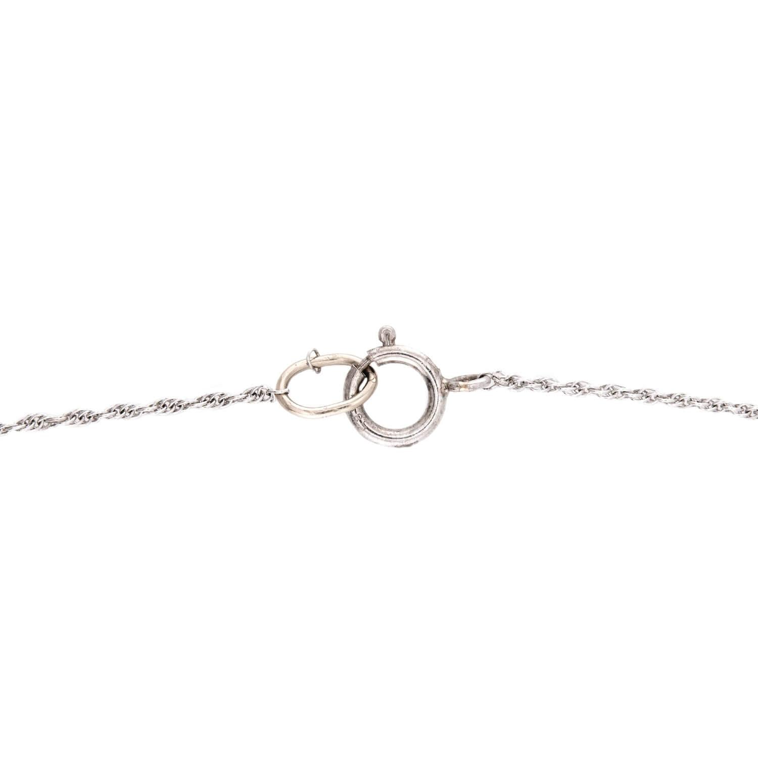Art Deco 14k Rock Quartz Crystal, Onyx, and Diamond Pendant Necklace