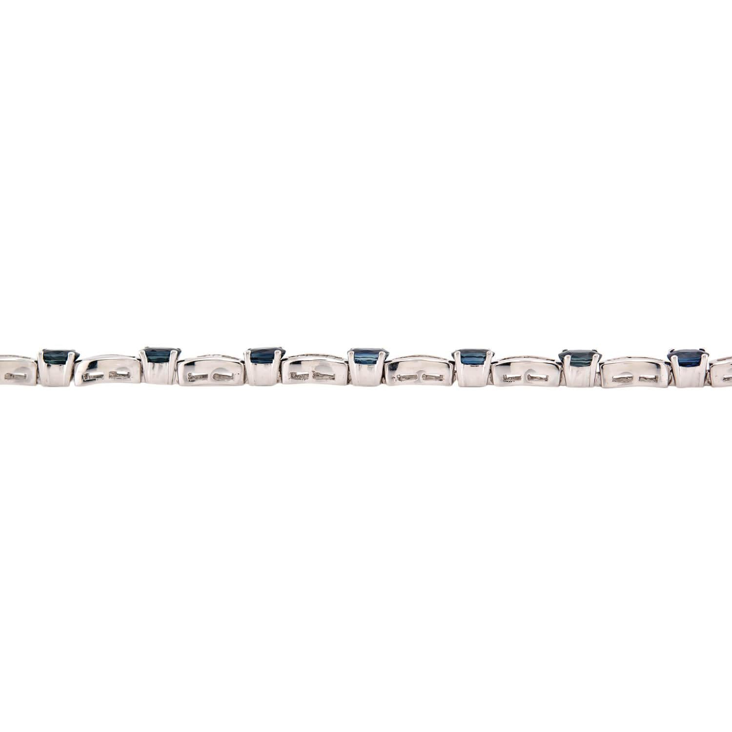 Vintage 14k Sapphire & Diamond Line Bracelet