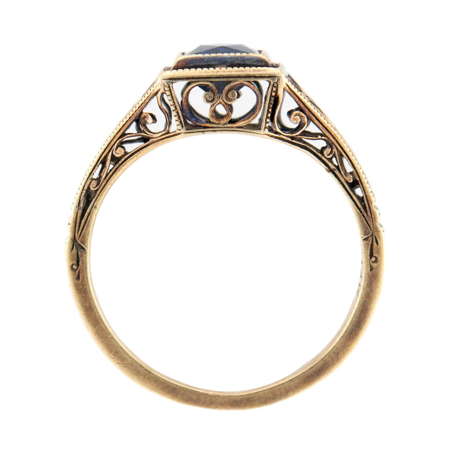 Art Deco 14k Sapphire Ring