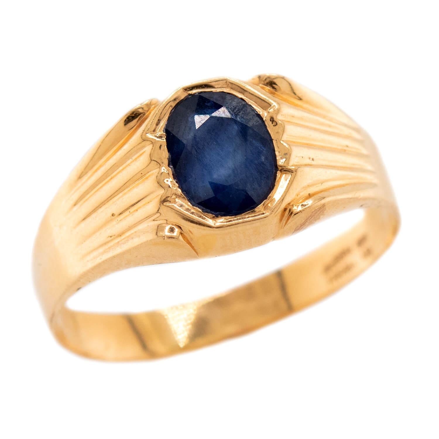 GRT JEWELS Estate Indian 22k Sapphire Ring