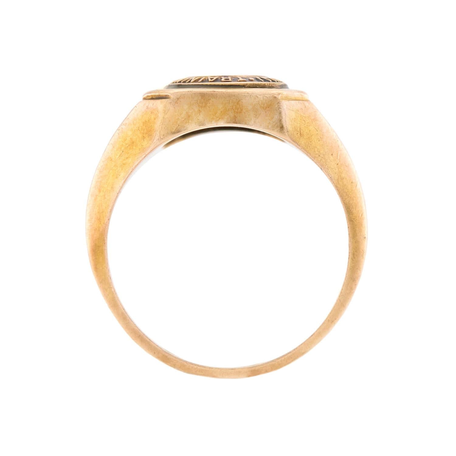 BAILEY, BANKS, AND BIDDLE Art Deco 14k Enamel Class Ring