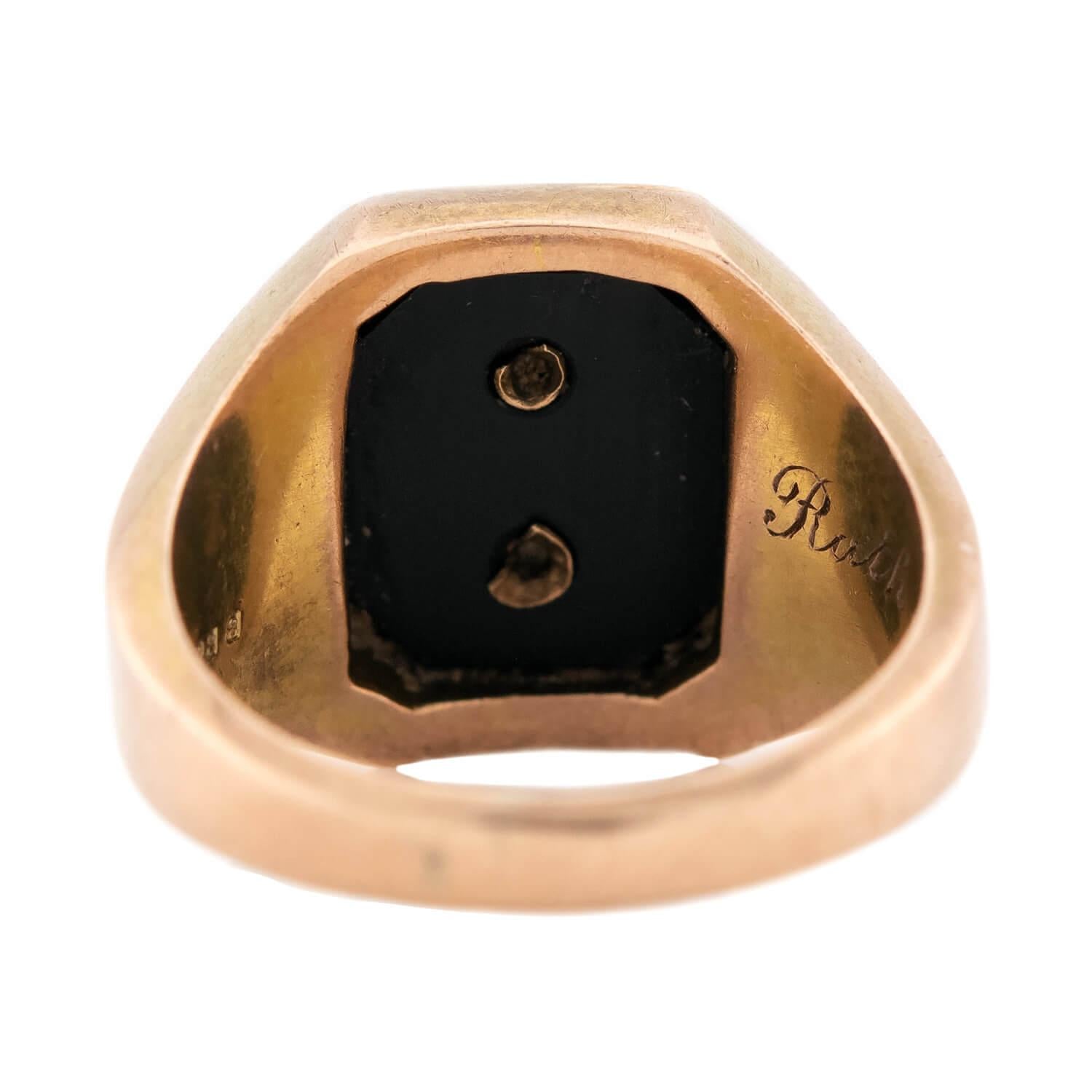 BAILEY, BANKS, AND BIDDLE Art Deco 14k Enamel Class Ring