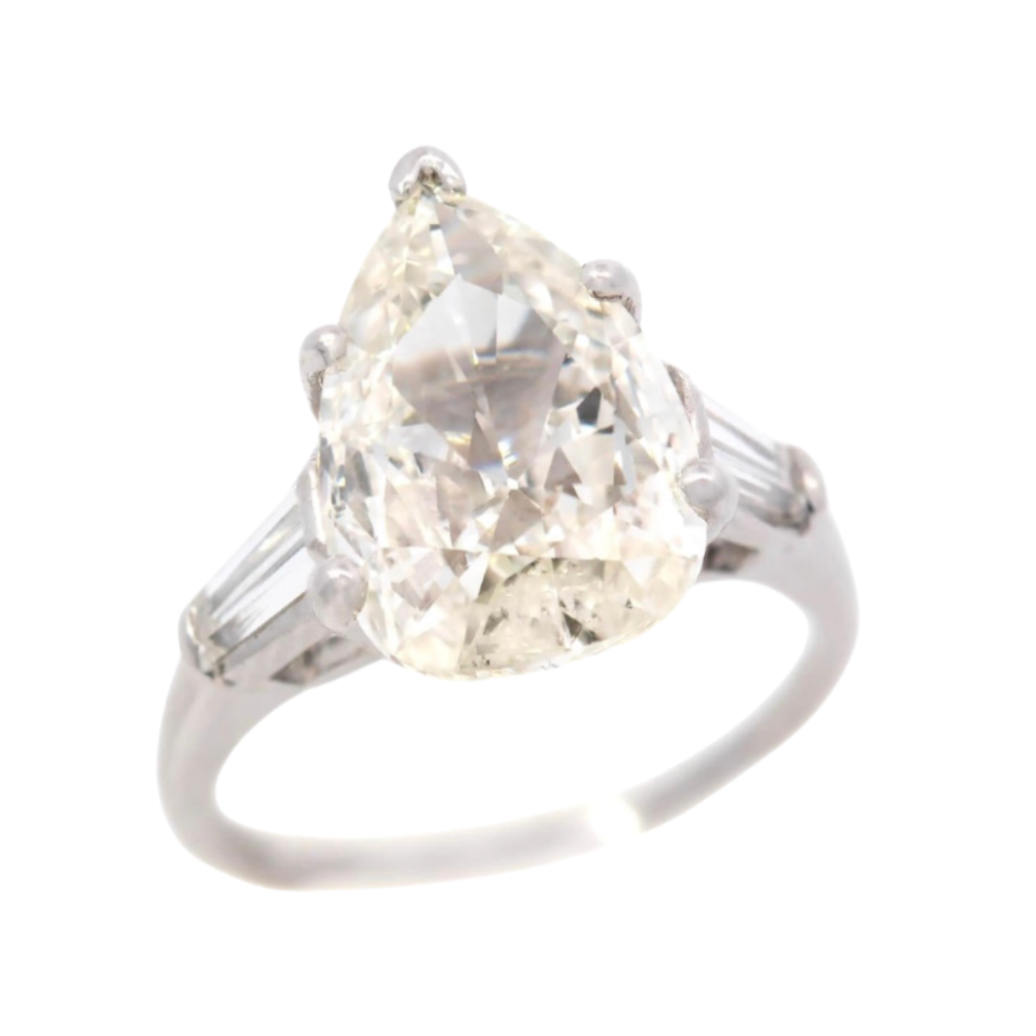 Retro Platinum Diamond Engagement Ring 2.45ct