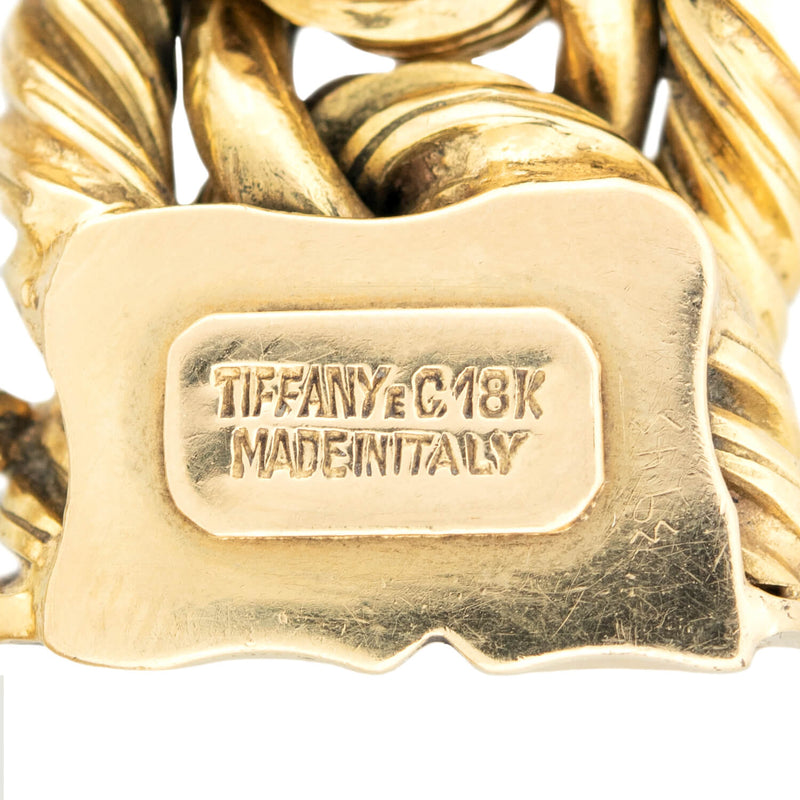 TIFFANY & CO. Vintage 18k Gold Twisted Curb Chain Bracelet 57.0dwt