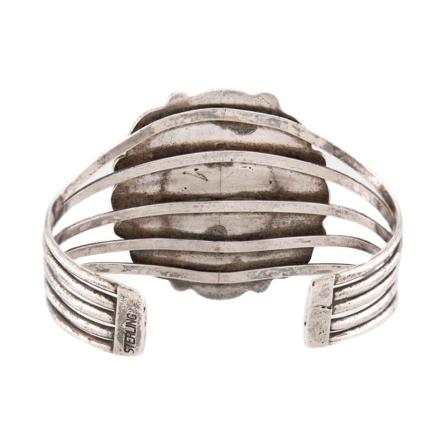 Vintage Sterling Silver Native American Turquoise Cuff Bracelet