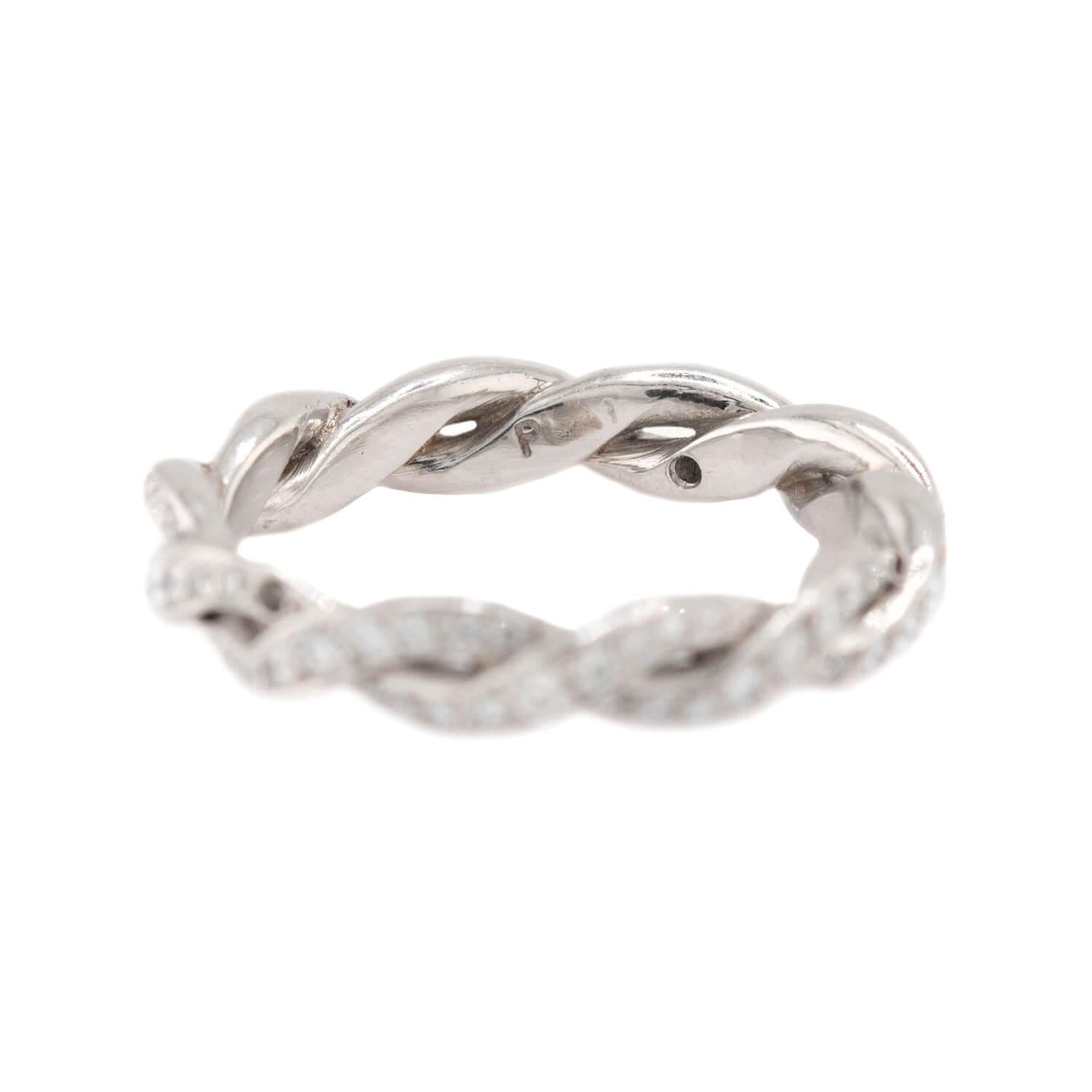 Estate Platinum Diamond Braided Band