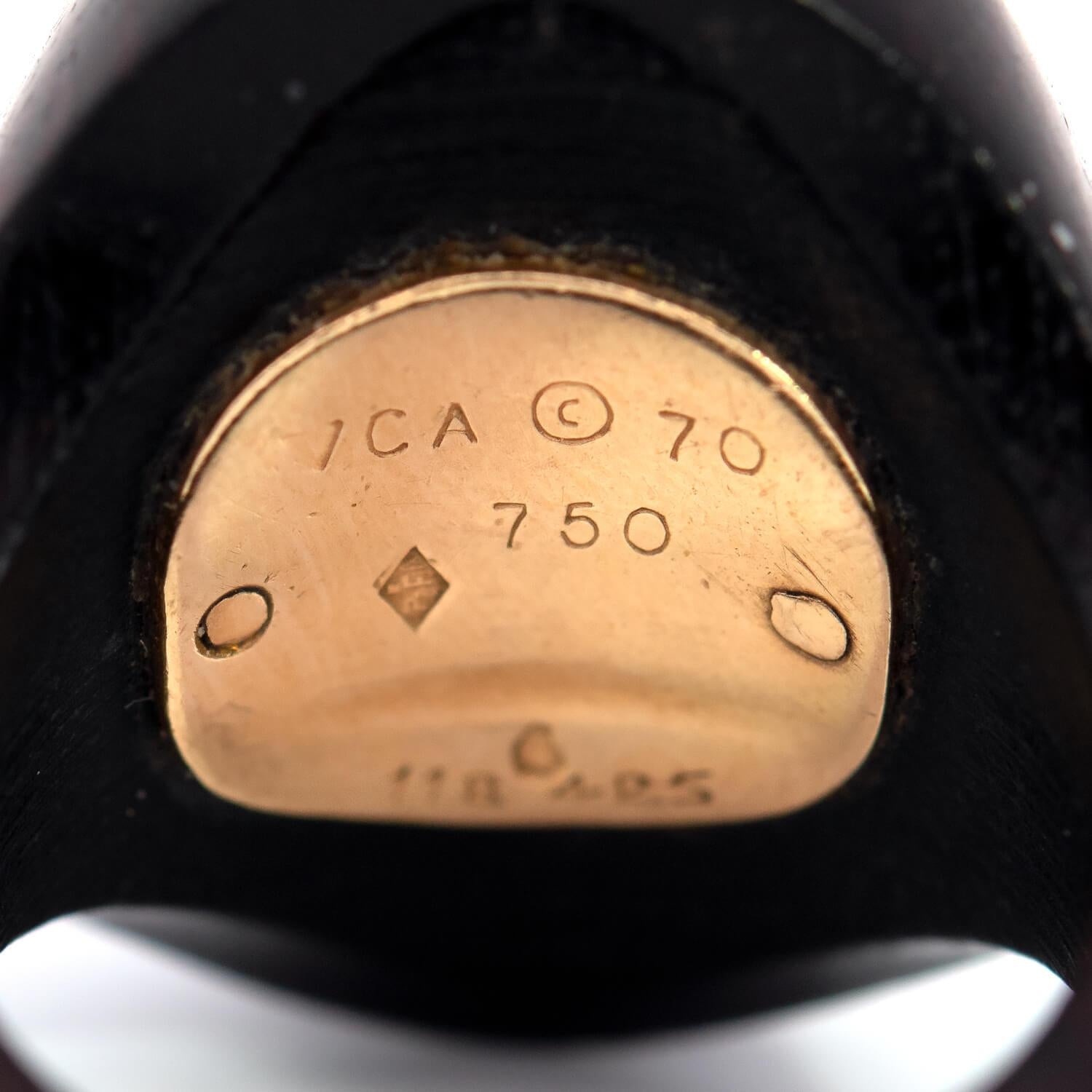 Van Cleef & Arples Vintage 18k Wood Signet Ring