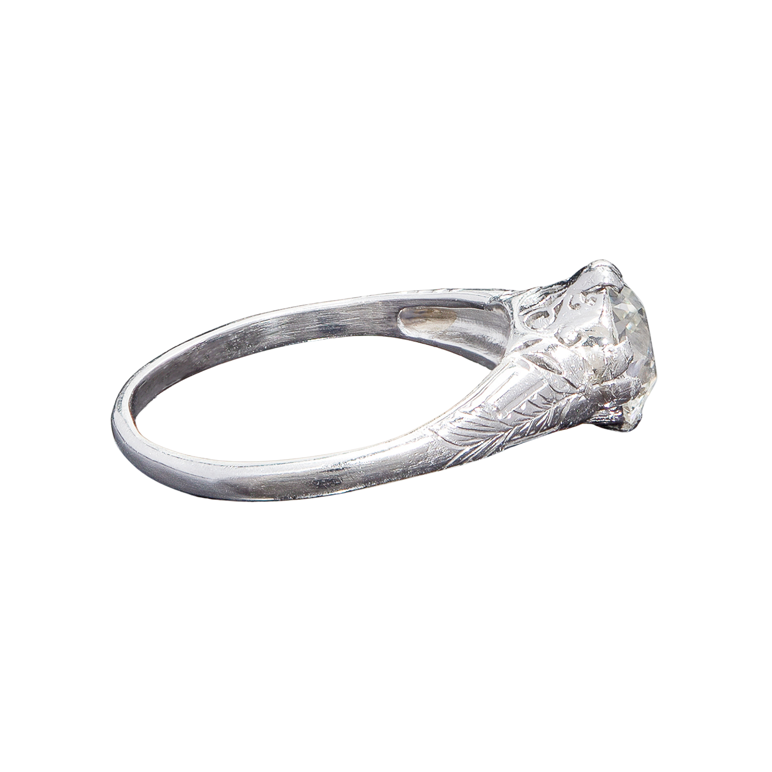 Art Deco Platinum Diamond Engagement Ring 1.51ct