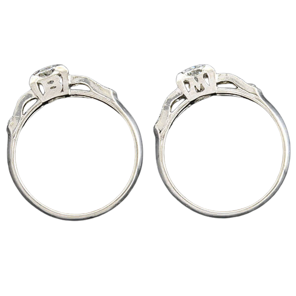 Retro Platinum Diamond Engagement Ring 0.53ct