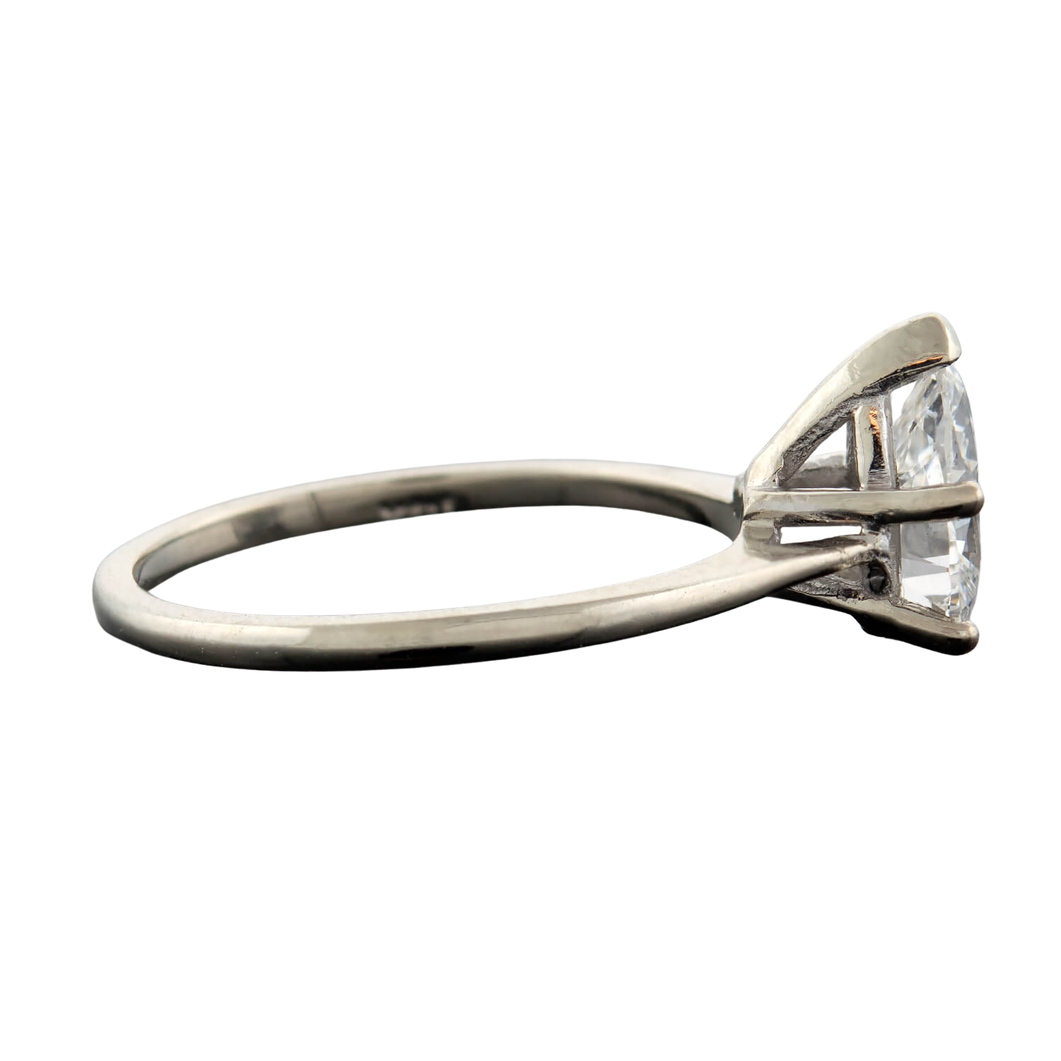 Retro 14k Pear Cut Diamond Ring 1.42ctw