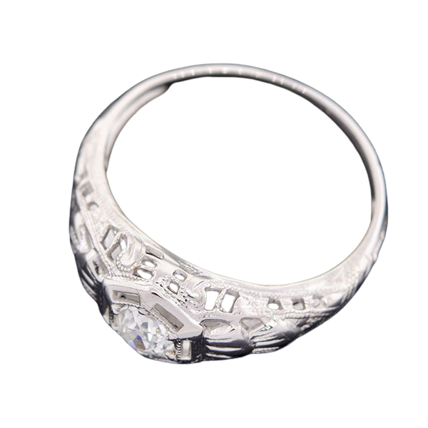 Art Deco 14kt Diamond Engagement Ring .26ct