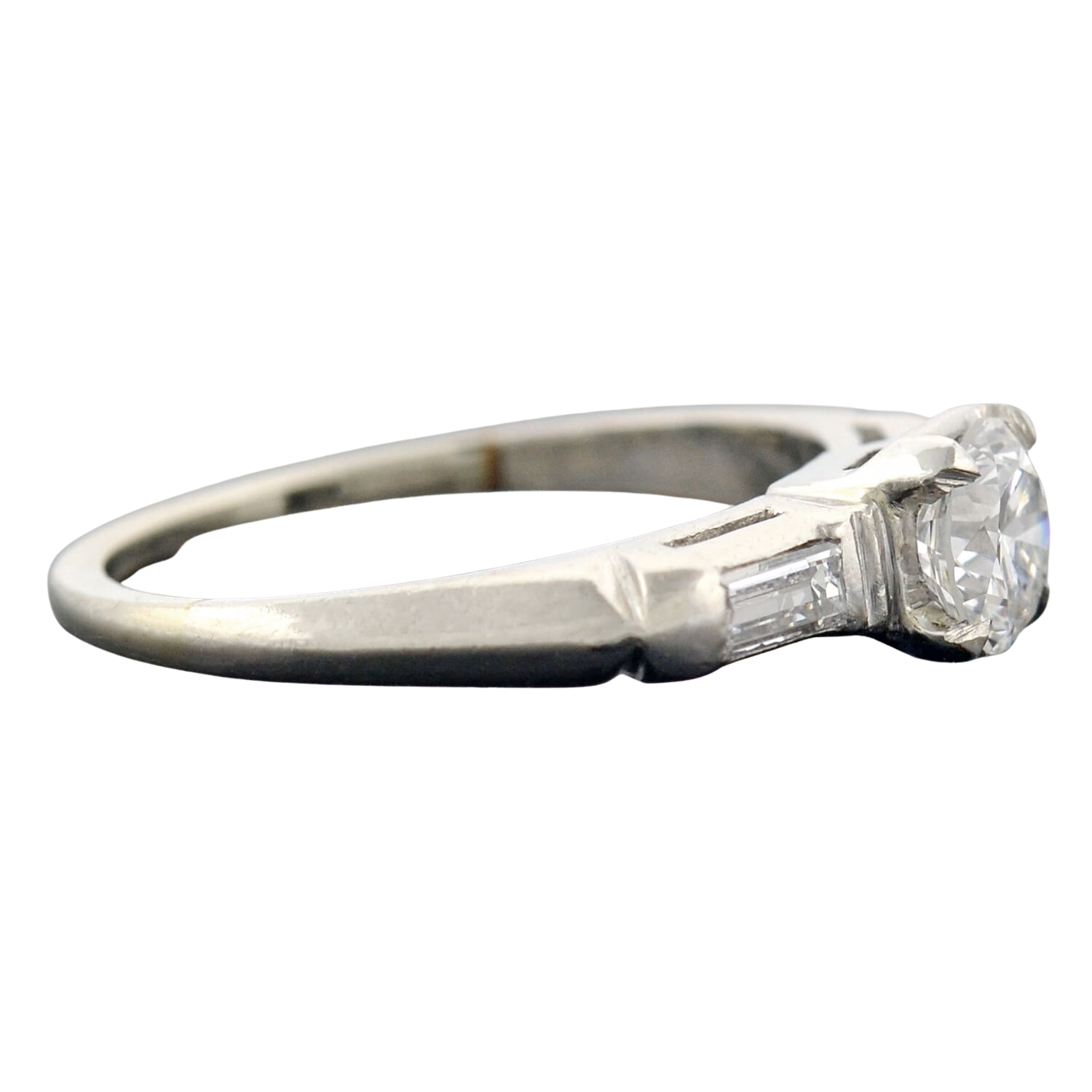 Retro Platinum Diamond Engagement Ring 0.52ct