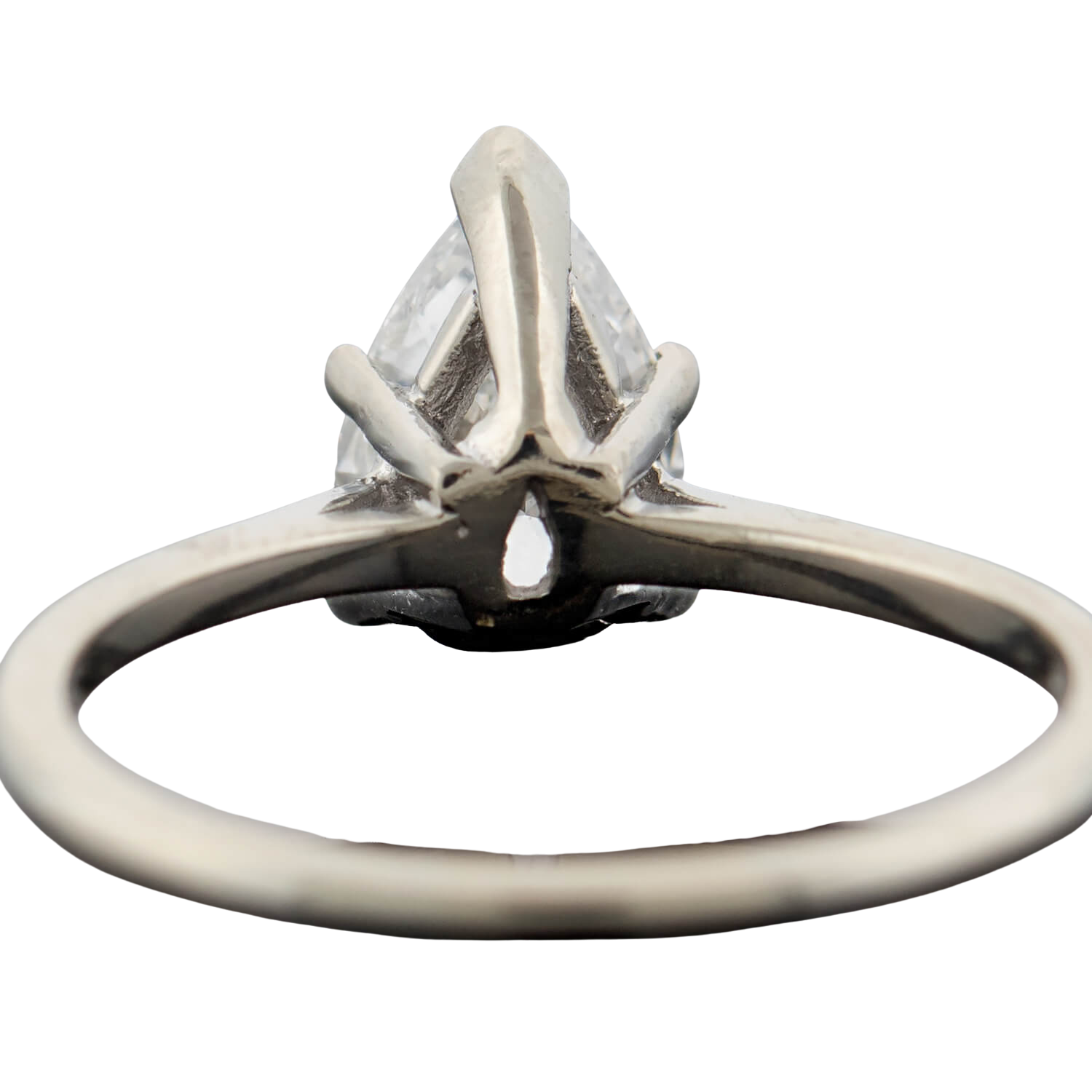 Retro 14k Pear Cut Diamond Ring 1.42ctw