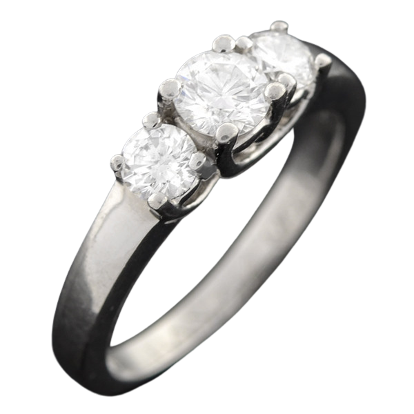 Estate Platinum 3-Stone Diamond Engagement Ring 0.73ctw